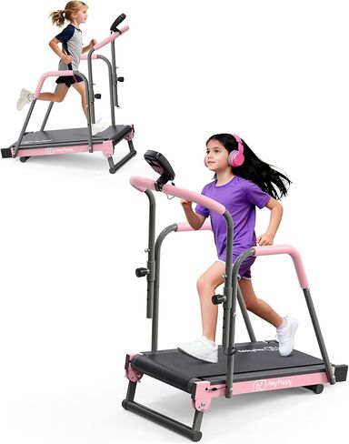 Kids Treadmill, Manual Toddler Treadmills Workout Equipment with Handle Bar Up to 165Lbs Capacity, Upgraded Treadmill for Kids with 2 Adjustable Incline Mode & 4 Level Upright Height in Kuwait
