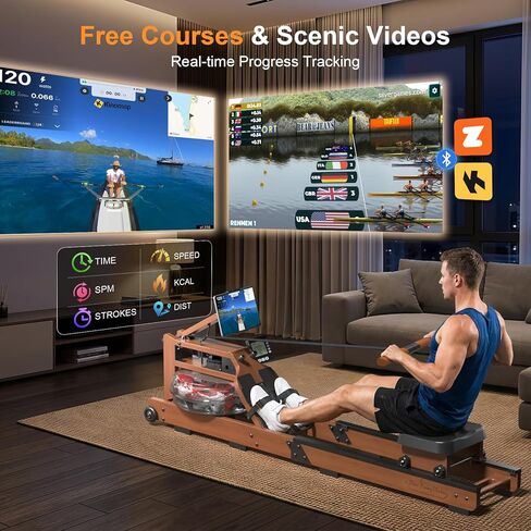 2026update Magnetic Rowing Machines for Home,Rower Machine with 16 Levels,Powerful Silent Magnetic Resistance,350lbs Weight Capacity,LCD Monitor,Silent Rail System,Row Machine for Home Gym Exercise in Saudi Arabia