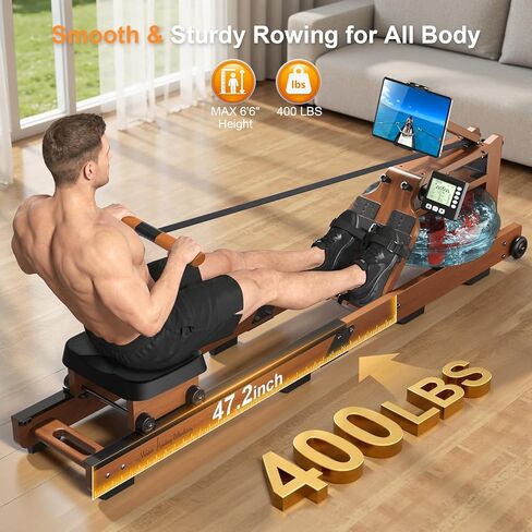2026update Magnetic Rowing Machines for Home,Rower Machine with 16 Levels,Powerful Silent Magnetic Resistance,350lbs Weight Capacity,LCD Monitor,Silent Rail System,Row Machine for Home Gym Exercise in Saudi Arabia