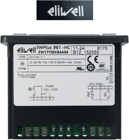 EWPlus 961 Digital Temperature Controller 115V, Industrial Refrigeration Controller with NTC Probe Input, Model EW17Y10XB4A04 in Saudi Arabia