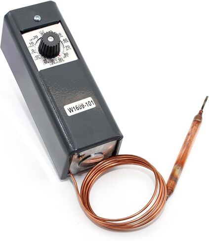 W1609-101 TH-1609 ترموستات للتحكم في درجة الحرارة للتبريد، -30 درجة فهرنهايت إلى 90 درجة فهرنهايت (-34 درجة مئوية إلى 32 درجة مئوية)، 5 أقدام شعرية، 3.5 درجة فهرنهايت إلى 16 درجة فهرنهايت، لمبة استشعار عن بعد in Kuwait