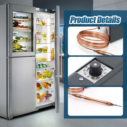 W1609-101 TH-1609 ترموستات للتحكم في درجة الحرارة للتبريد، -30 درجة فهرنهايت إلى 90 درجة فهرنهايت (-34 درجة مئوية إلى 32 درجة مئوية)، 5 أقدام شعرية، 3.5 درجة فهرنهايت إلى 16 درجة فهرنهايت، لمبة استشعار عن بعد in Kuwait