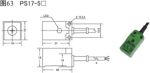 1PCS Metal PS17-5DN DP Proximity Switch Square Sensor NPN Three-Wire Normally Open 12V 24V PNP(PS17-5DP pnp no) in Saudi Arabia
