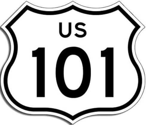 US Highway 101 Sign Shaped Sticker Decal (California Hollywood Freeway) 3 x 4 inch in Saudi Arabia