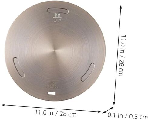 لوحة توزيع الحرارة الحثية من الفولاذ المقاوم للصدأ - محول نقل الحرارة مقاس 11 بوصة للمواقد الكهربائية والغازية ومقبض أساسي للمطبخ متوافق مع أسطح الطهي الحثية in Kuwait