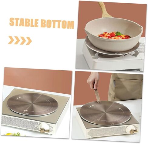 لوحة توزيع الحرارة الحثية من الفولاذ المقاوم للصدأ - محول نقل الحرارة مقاس 11 بوصة للمواقد الكهربائية والغازية ومقبض أساسي للمطبخ متوافق مع أسطح الطهي الحثية in Kuwait