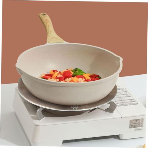 لوحة توزيع الحرارة الحثية من الفولاذ المقاوم للصدأ - محول نقل الحرارة مقاس 11 بوصة للمواقد الكهربائية والغازية ومقبض أساسي للمطبخ متوافق مع أسطح الطهي الحثية in Kuwait