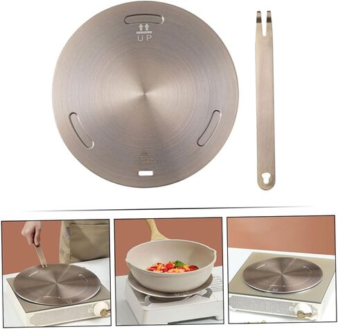 SHOWERORO 1Set Stainless Steel Heat Diffuser Plate Induction Cooker Adapter for Gas Stove and Electric Cooktops Thermal Guide Disk for Even Heat Distribution with Cookware Compatibility in Saudi Arabia