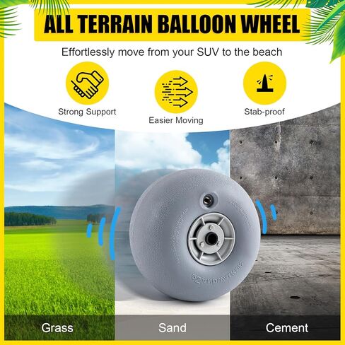 Lenwen 2 Pack PU Beach Balloon Wheels Beach Cart Tires Replacement Big Sand Wheels with 1 Air Pump for Kayak Canoe Cart Rolling Walker Wheelchair and Boat in Saudi Arabia