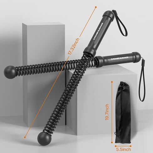 Power GUIDENCE 2PCS Weighted Ropeless Battle Ropes, Portable Cordless Battle Rope with Non-Slip Handles, Workout Exercise Rope for HIIT, Cardio & Strength，Black in Saudi Arabia