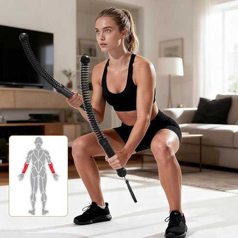 Power GUIDENCE 2PCS Weighted Ropeless Battle Ropes, Portable Cordless Battle Rope with Non-Slip Handles, Workout Exercise Rope for HIIT, Cardio & Strength，Black in Saudi Arabia