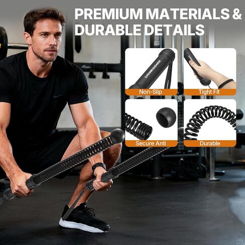 Power GUIDENCE 2PCS Weighted Ropeless Battle Ropes, Portable Cordless Battle Rope with Non-Slip Handles, Workout Exercise Rope for HIIT, Cardio & Strength，Black in Saudi Arabia