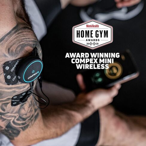 Compex Mini Wireless Electric Muscle Stimulator EMS with Tens 2 Pods, Smartphone Compatible with Mobile App Apple & Android for Workouts & Training Log in Kuwait