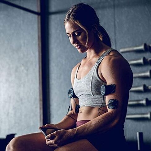 Compex Mini Wireless Electric Muscle Stimulator EMS with Tens 2 Pods, Smartphone Compatible with Mobile App Apple & Android for Workouts & Training Log in Kuwait