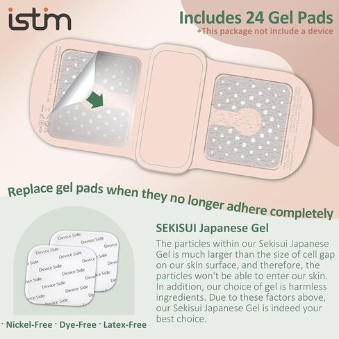 وسادات جل كهربائية من iStim S1 لوحدة TENS اللاسلكية iStim S1 - وسادات جل يابانية لتخفيف آلام الدورة الشهرية والظهر، متوافقة مع مدلك الحرارة iStim S1 لتشنجات الفترة، إجمالي 24 قطعة (6 عبوات) in Kuwait