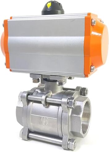 1/2" Three-Piece high Platform Pneumatic Ball Valve Stainless Steel Pneumatic Ball Valve Q614F-16P Double Acting Cylinder in Kuwait
