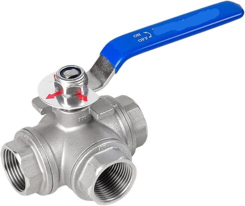 1 قطعة 1/2 "3/4" 1 "1-1/4" 1-1/2 "2" الفولاذ المقاوم للصدأ صمام كروي ثلاثي الاتجاه L نوع T نوع 304 صمام يدوي لولبة داخلية (1 12 ، نوع T) in Kuwait