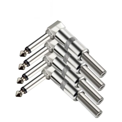 2 قطعة 6.35 مللي متر ذكر موصل قابس أحادي 6.3 مللي متر جاك التوصيل ل دواسة كهربائية 1/4 بوصة الزاوية اليمنى المقابس 6 زوايا مع الربيع in Kuwait