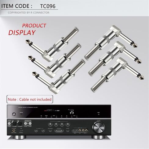 2 قطعة 6.35 مللي متر ذكر موصل قابس أحادي 6.3 مللي متر جاك التوصيل ل دواسة كهربائية 1/4 بوصة الزاوية اليمنى المقابس 6 زوايا مع الربيع in Kuwait