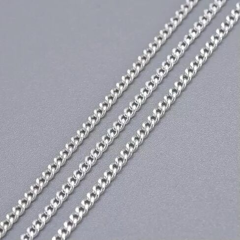 92 م/لفة سلاسل نحاسية ملتوية ملحوم سلاسل كبح متعددة الألوان 1.5x1x0.35 مللي متر-فضي in Kuwait