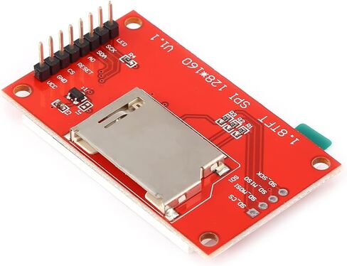 1.8 بوصة SPI وحدة عرض إل سي دي، شاشة ملونة ST7735 128x160 مع مقبس بطاقة SD ومحول PCB، لـ 8051 AVR PIC ARM in Saudi Arabia