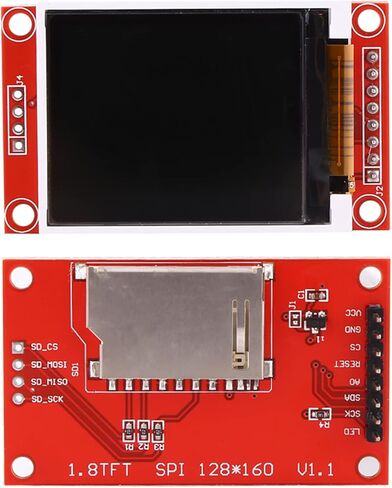1.8 بوصة SPI وحدة عرض إل سي دي، شاشة ملونة ST7735 128x160 مع مقبس بطاقة SD ومحول PCB، لـ 8051 AVR PIC ARM in Saudi Arabia