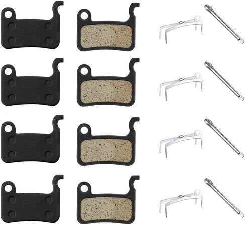 4 أزواج من وسادات فرامل الدراجة المتوافقة مع Shimano Deore XT SLX Hone Alfine Saint LX XTR M975 M966 M965 M596 M595 منصات استبدال فرامل قرص الراتنج للدراجات الجبلية MTB فرامل ركوب الدراجات هادئة ومتينة in Kuwait