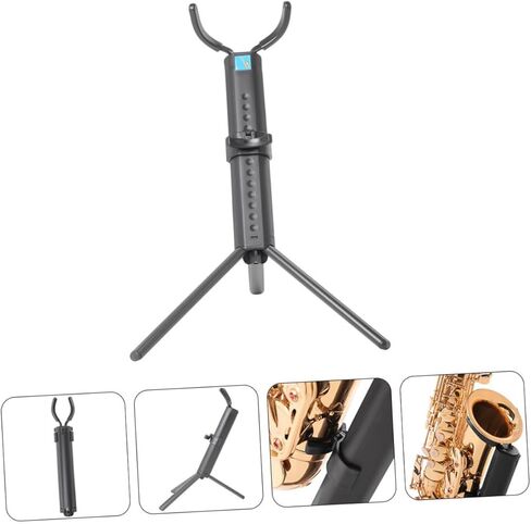 Abaodam Portable Foldable Tenor Saxophone Stand Rack Bracket with Blue Case, Black Instrument Holder for Desktop and Travel Storage in Saudi Arabia
