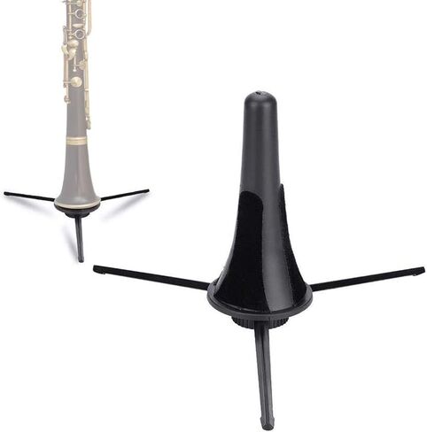 Brrnoo Clarinet Stand, Flute Stand Straight Saxophone Tripod Holder Foldable Clarinet Oboe Trombone for Wind Instrument Black in Saudi Arabia