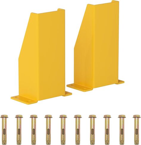 Nisorpa Pallet Rack Post Protectors, 12" Pallet Racking Guards with Hardware U Shape Safety Yellow Pallet Edge Protectors Set of 2 in Saudi Arabia