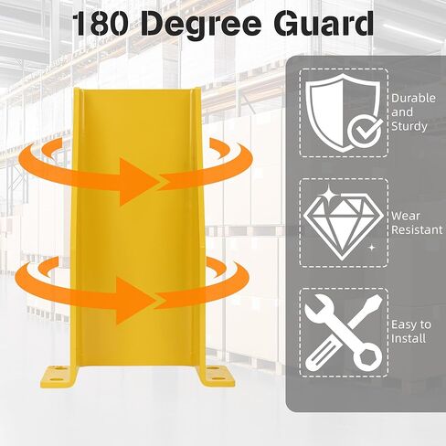 Nisorpa Pallet Rack Post Protectors, 12" Pallet Racking Guards with Hardware U Shape Safety Yellow Pallet Edge Protectors Set of 2 in Saudi Arabia