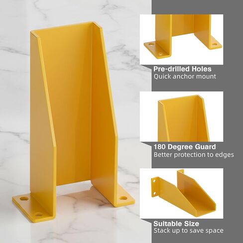 Nisorpa Pallet Rack Post Protectors, 12" Pallet Racking Guards with Hardware U Shape Safety Yellow Pallet Edge Protectors Set of 2 in Saudi Arabia