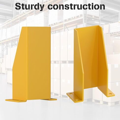 Nisorpa Pallet Rack Post Protectors, 12" Pallet Racking Guards with Hardware U Shape Safety Yellow Pallet Edge Protectors Set of 2 in Saudi Arabia