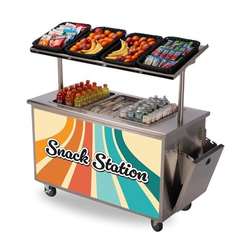 Classroom Basics Breakfast Cart, Commercial Food Service Cart, 3 Full-Size Steam Table Pan Capacity, Over Shelf, Stainless Steel Frame, 26" D x 56" W x 63-5/8" H in Saudi Arabia