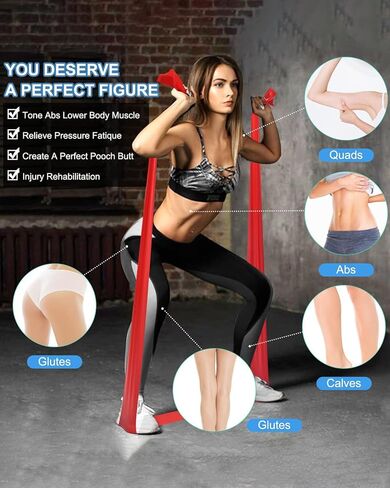 3 PCS Resistance Bands, Exercise Bands Set for Strength Training, Yoga, Long Flat Stretch Bands for Home Gym Workouts(Red, Yellow, Blue) in Saudi Arabia