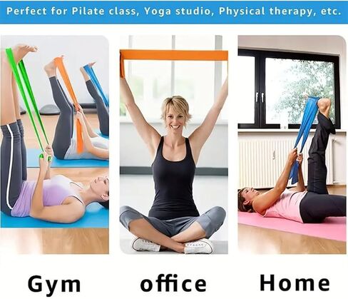 3 PCS Resistance Bands, Exercise Bands Set for Strength Training, Yoga, Long Flat Stretch Bands for Home Gym Workouts(Red, Yellow, Blue) in Saudi Arabia