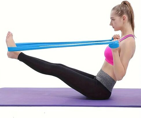 3 PCS Resistance Bands, Exercise Bands Set for Strength Training, Yoga, Long Flat Stretch Bands for Home Gym Workouts(Red, Yellow, Blue) in Saudi Arabia