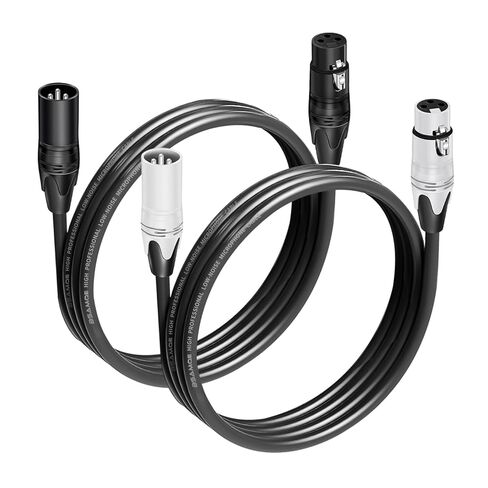 كابلات XLR 3 أقدام 2 حزمة XLR كابل ميكروفون ذكر إلى أنثى كابل مكبر صوت XLR متوازن 3 دبابيس in Saudi Arabia