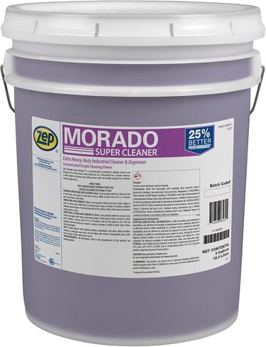 Zep Morado Purple Purple Super Cleaner - 5 جالون (وحدة واحدة) 85635 - مزيج صناعي شاق إضافي ، خالي من الفوسفات ، يزيل القلوية الشحوم ، الأوساخ in Saudi Arabia