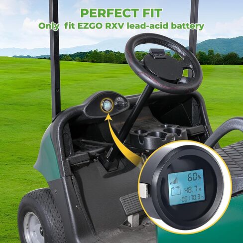 10L0L Golf Cart Battery Monitor Meter for EZGO RXV 2008-2018 Electric, LED Battery Capacity and Voltage Indicator Meter Only Fit Lead-Acid Batterys Level Indicator Monitor Gauge, OEM# 612314 in Saudi Arabia