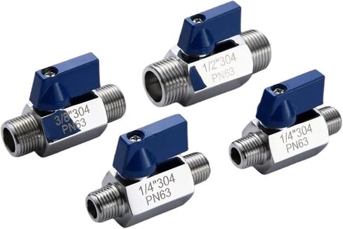 1 قطعة 304 الفولاذ المقاوم للصدأ 1/8 "1/4" 3/8 "1/2" خرطوم خلفي هوك صمام كروي صغير البيرة SUS مع الأزرق (1/4 "، ذكر إلى ذكر) in Saudi Arabia