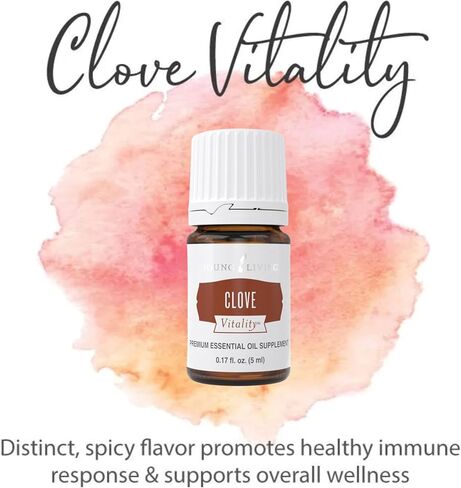 Clove Vitality 5ml by Young Living - Antioxidant and Immune System Support - Warm and Spicy Flavor, Tea Flavoring, Baked Goods Flavor - Culinary Essential Oil for Recipes in Saudi Arabia