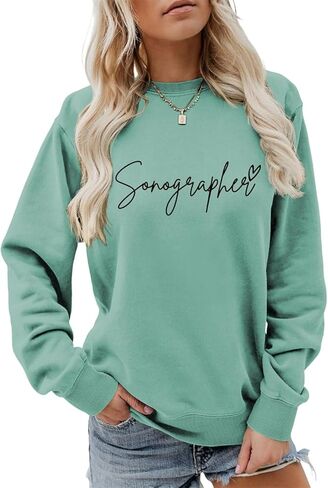 Sonographer Sweatshirt Ultrasound Technologist Sweater Ultrasound Tech Graduation Shirt Gifts Women Crewneck Pullovers in Saudi Arabia