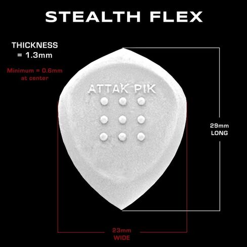 Acoustik Attak Beginner Guitar Picks Bundle – Stealth Flex 1.3mm & Fusion 0.5mm | Guitar Picks for Beginners, No-Slip Grip | Gift for Guitar Players | 18 Pack in Saudi Arabia