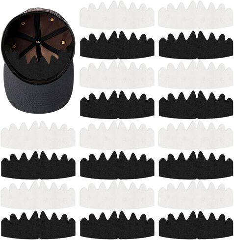 10 PCS Baseball Caps Inserts, Flexible Washable Reusable Hat Sweat Liner, Hat Liners Sweat Protection, Hat Shaper Insert, Hat Stiffener, Baseball Cap Sweat Liner (Black & White) in Saudi Arabia