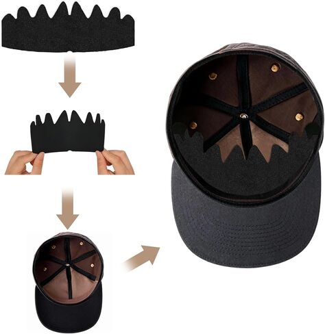 10 PCS Baseball Caps Inserts, Flexible Washable Reusable Hat Sweat Liner, Hat Liners Sweat Protection, Hat Shaper Insert, Hat Stiffener, Baseball Cap Sweat Liner (Black & White) in Saudi Arabia