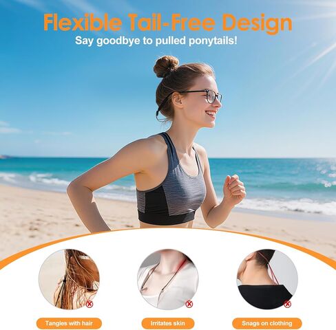 4 Pack Adjustable Anti-Slip No-Tail Glasses Strap, Sports Sunglasses Retainer for Running Fitness, Black in Saudi Arabia