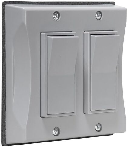 Hubbell 5127-0 2-Gang Weatherproof Cover, Vertical, Decorator, Gray, Shrink in Saudi Arabia