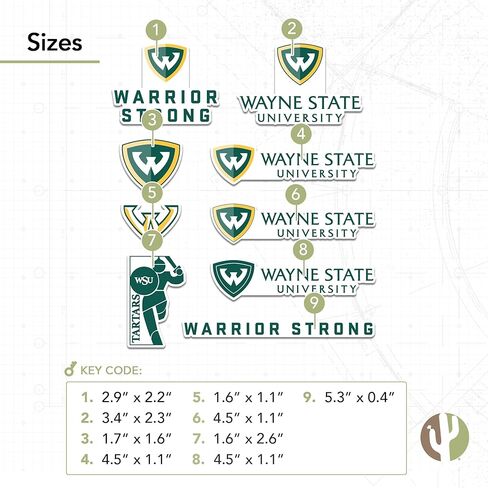 ملصق جامعة ولاية صبار الصحراء واين ستيت WSU Warriors شارات الفينيل زجاجة مياه للكمبيوتر المحمول وقصاصات السيارة T2 (النوع 2) in Saudi Arabia