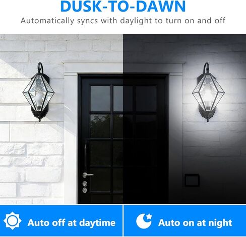 DAYBETTER 4 Pack A19 من الغسق إلى الفجر لمبات الإضاءة في الهواء الطلق، تشغيل/إيقاف مستشعر الخلايا الكهروضوئية LED لمبة الإضاءة للشرفة والإضاءة الأمنية، ما يعادل 60W، كفاءة في استخدام الطاقة 9W، ضوء النهار 5000K، قاعدة E26 in Kuwait
